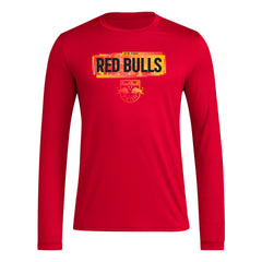 adidas Mens Long Sleeve Pre-Game T-Shirt Team Power Red/New York Red Bulls XX-Large