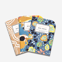 Carnet Big Ideas, lot de 3 - abstrait/arp/chimie des fleurs