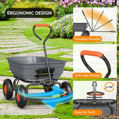 Dump Cart Wagon, 600LBS Quick-Release Dump Wheelbarrow, All-Terrain 10" Tires Garden Wagon for Yard, Lawn and Outdoor Use