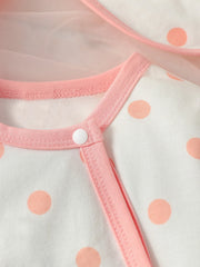 4PCS Newborn Baby girl lovely and sweet Polka dot printingPatch Bear autumn Cute jumpsuits+Hat+Bib