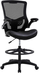 Drafting Chair Ergonomic Tall Office Chair Standing Desk Chair with Flip Up Arms Foot Rest Back Support Adjustable Height Mesh D