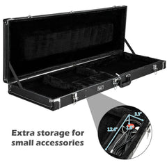 Bass Guitar Hard Case Portable for All Bass Hardsell Case with Lock Black
