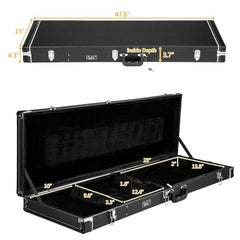 Bass Guitar Hard Case Portable for All Bass Hardsell Case with Lock Black
