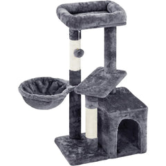 34''H Cat Tower, Cute Cat Tree with Condo Nest Platform Scratching Posts, Activity Center for Indoor Cats Play & Rest