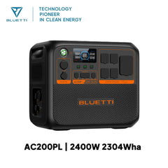 BLUETTI AC200PL Portable Power Station | 2400W 2304Wh Solar Generator for Home Outdoor Backup Power Supply