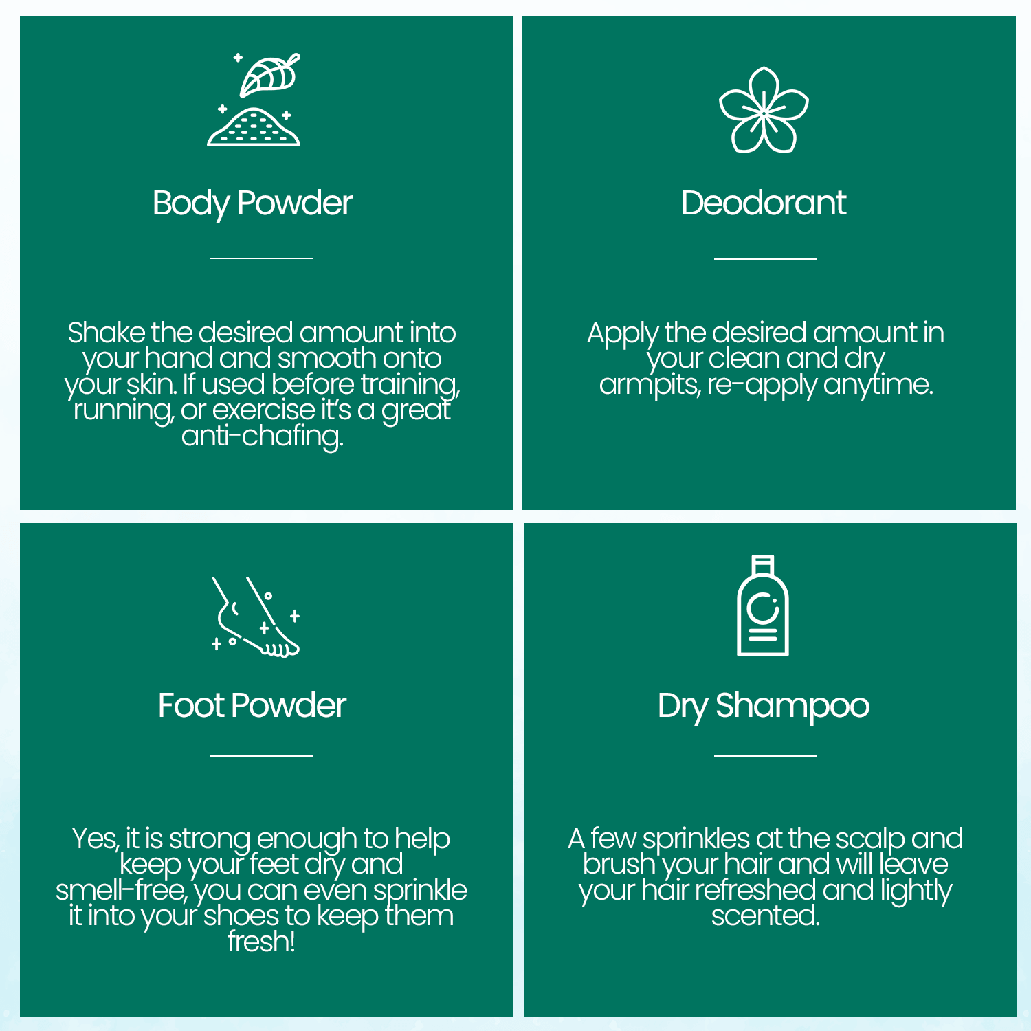 Eco-Friendly All-Natural Body Powder | Multi-Use Talc-Free Deodorant Body Powder Bodypowder1 BeNat