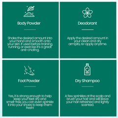 Eco-Friendly All-Natural Body Powder | Multi-Use Talc-Free Deodorant Body Powder Bodypowder1 BeNat