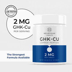 GHK-Cu Copper Peptide Tablets with 2 MG per serving, promoting copper peptide skin health tablets for improved wellness.