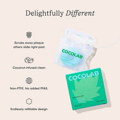 Cocolab Cocofloss Refillable Woven Expanding Dental Floss - Delightful Mint - 33yd