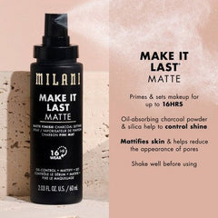 Milani Make It Last Matte Finish Charcoal Setting Spray 2.03 fl oz - New