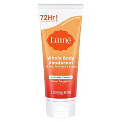 Lume Whole Body Women's Invisible Cream Tube Deodorant Clean Tangerine Scent 2.2oz - New