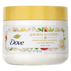 Dove Beauty Garden Tea Party Body Scrub Honeysuckle Gardenia Limited Edition 15oz - Imperfect Container
