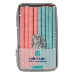 Conair Heatless Spiral Curl Rollers Coral & Teal 18pcs - New