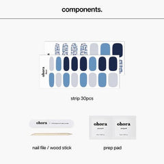 Ohora Gel Nail Art Design Line Sapphire Soiree 30ct - Imperfect Box