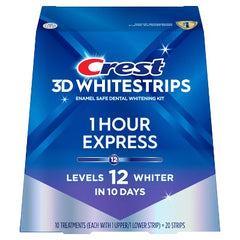 Crest 3D Whitestrips 1-Hour Express At-home Teeth Whitening Kit 10 Treatments - New