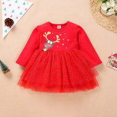 New Princess Baby Kids Girls Christmas Solid Deer Tutu Skirt Dress Unique Design Perfect Gift