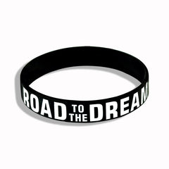 New Trend Motivation "The Road to Dreams" "Never Give Up" Inspirational Silicone Rubber Bracelet Elastic Band Brecelet for Women and Men In Unisex Design
