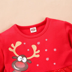 New Princess Baby Kids Girls Christmas Solid Deer Tutu Skirt Dress Unique Design Perfect Gift