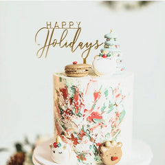 Acrylic Happy Birthday Cake Topper Concise gold Birthday Party Cake Toppers for Kids holiday gift dessert Decoration Baby Shower