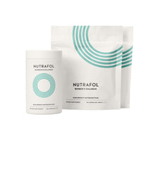 Nutrafol Women’s Balance 3-month pack, dietary supplement for hair health, featuring capsules with natural ingredients.