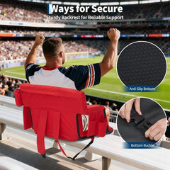 2 Pcs Portable Reclining Stadium Seat Chair with Padded Backrest & Adjustable Armrests for Bleachers,Games,Outdoor Camping