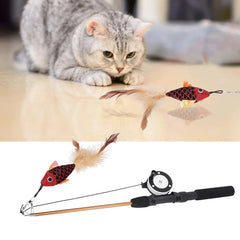 Cat Teaser Wand Cat Fishing Pole Bite Resistance Multifunctional Cat Teaser Wand for Cats Cat
