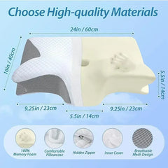 Memory Foam Cervical Pillow for Neck Pain Support Pillows Helps Sleep 2 in 1 Ergonomic Contour Orthopedic Pillow Not Collapse