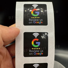 NFC215 Google Review Stickers 504Bytes 30mm Waterproof NFC Review Sticker Review Us on Google Sticker 13.56MHz NFC Tags Stickers