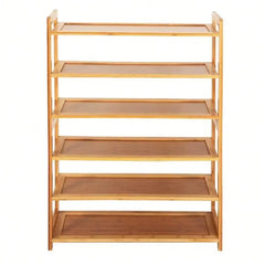 6 Tier Shoe Rack Entryway Shoe Shelf Holder Storage Organizer Natural Color