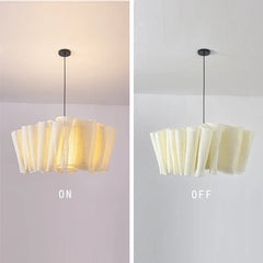 Wabi Sabi Pleated Pendant Light Nordic Linen Fabric Chandelier For Living Room Study Clothes Shop Restaurant Decoration Light