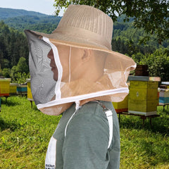 Beekeeper Cowboy Hat Beekeeping Veil Outdoor Beekeeper Cowboy Hat Breathable Fireproof Beekeeping Veil Face Head Protector