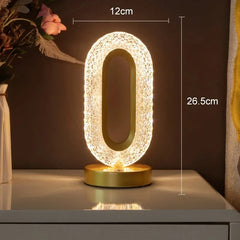 Touch Control 3D Crystal Track Night Light Girls Room Home Decor Aesthetics USB Bedside LED Ambient Table 3D Moon Lamp