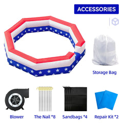 (20ft is out of stock )Gaga Ball Pit Inflatable with Air Blower Portable Gagaball Court Balls Pit 15FT for Sport Game
