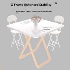 Portable Folding Round Dining Table Space Saving Kitchen Table Small Apartment Balcony Outdoor Lightweight Easy Storage Wood