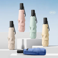 Ultra-light Portable Ultraviolet Protective Umbrella Sun-proof Folding Manual Umbrella Sunny Rain Dual Use 6-Bone Umbrella