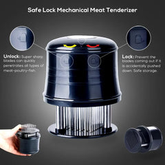 56 Ultra Sharp Blades Needle Meat Tenderizer Stainless Steel Meat Beaf Steak Tenderizer Tool With Safety Lock YY034