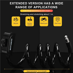 RIDERACE Scooter Electric E-Bike Road Cycling Bicycle Cable Lock Mountain Bike Portable Anti-theft Ring Lock High Security