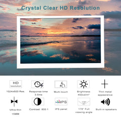 LESOWN 7 inch Small Touchscreen HDMI Portable Monitor Capacitive 1024x600 IPS White Mini Wide Secondary Screen Gaming Monitor