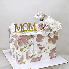 Happy Mothers Day birthday Cake Topper Gold Simple design Acrylic MOM Party Cake Toppers Mother's Day Gifts Dessert Decoration
