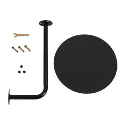 Wall Mounted L-Shaped Round Black Bar Table Space-Saving Table- Ideal for Coffee, Pub & Counter Use At Bar Height