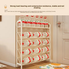 Steel shoe rack household door simple storage space saving metal multi-layer narrow shoe cabinet