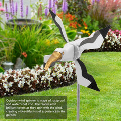 Seagull Windmill Weatherproof Fade Resistant Stable Decorative Easy To Install Seagull Garden for Patio