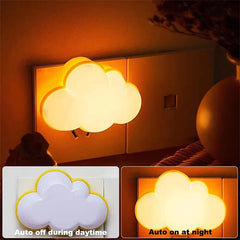 LED Smart Motion Sensor Night Lights Plug In Auto On/Off Cloud for Kids Bedroom Stair Hallway Study Bedhead Night Lamps