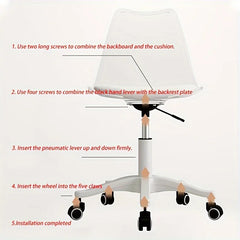 Ergonomic Rolling Stool with Wider Seat & Backrest, 136.08 KG Weight Capacity, 360° Swivel Chair for Home Office, Beauty Salon