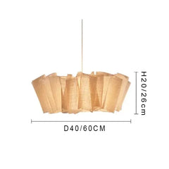 Wabi Sabi Pleated Pendant Light Nordic Linen Fabric Chandelier For Living Room Study Clothes Shop Restaurant Decoration Light
