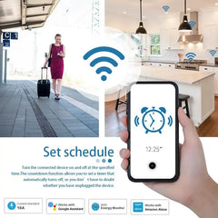 Tuya WiFi Smart Plug 16A/20A EU Smart Socket With Power Monitoring Timing Function Smart Life APP Voice Control Via Alexa Google