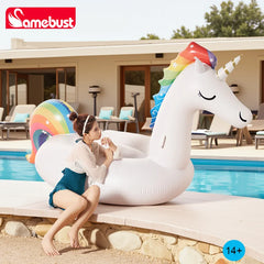 Camebust Inflatable Floating Swimming Pool Floats Unicorn Rider Animal Pool Floatsing Water Lounge Party Decoration