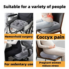 PVC inflatable seat cushion for portable storage, office and home use, anti slip and breathable chair cushion, anti hemorrhoid