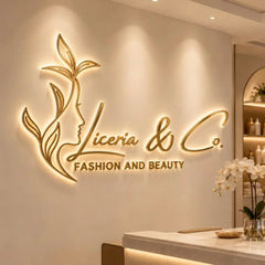 Custom 3D LED Illuminated Metal Letters Backlit Logo Sign For Beauty Salon Nail Lash Spa Commercial Storefont Signage Outdoor