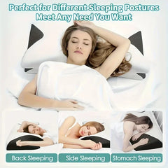 New 2 in 1 Ergonomic Neck Horn Pillow for Side Back Stomach Sleepers Contoured Design Shoulder Relaxation Soft Yet Firm Support